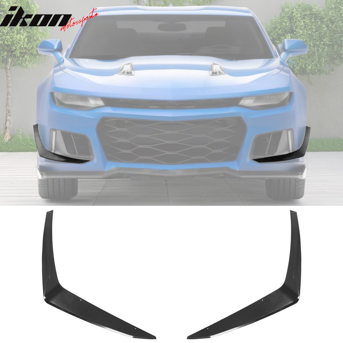 2014-2024 Chevrolet Camaro ZL1 Style Front Bumper Side Canards ABS 2PC