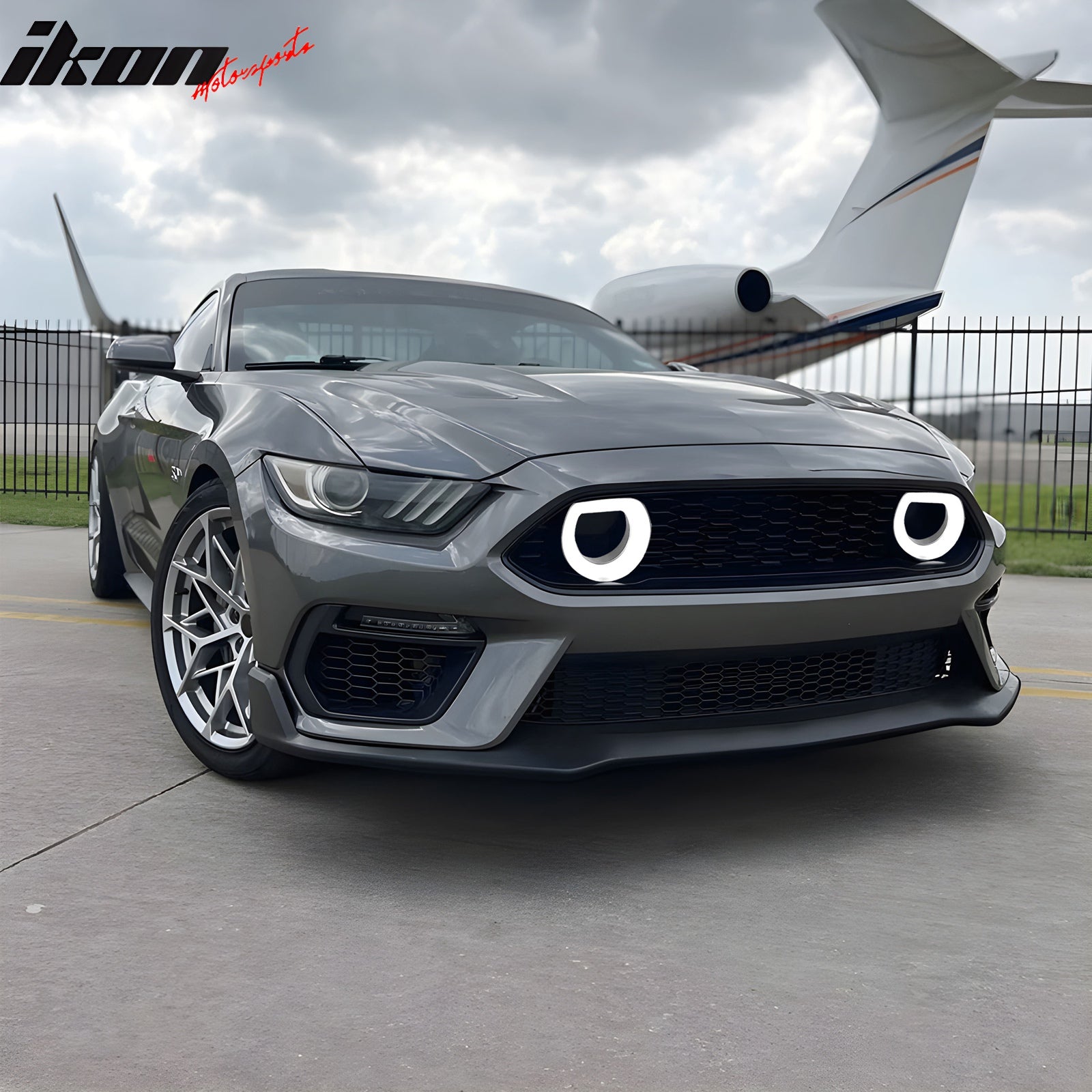 2015-2017 Ford Mustang Front Bumper Cover W/ LED Grilles Headlights