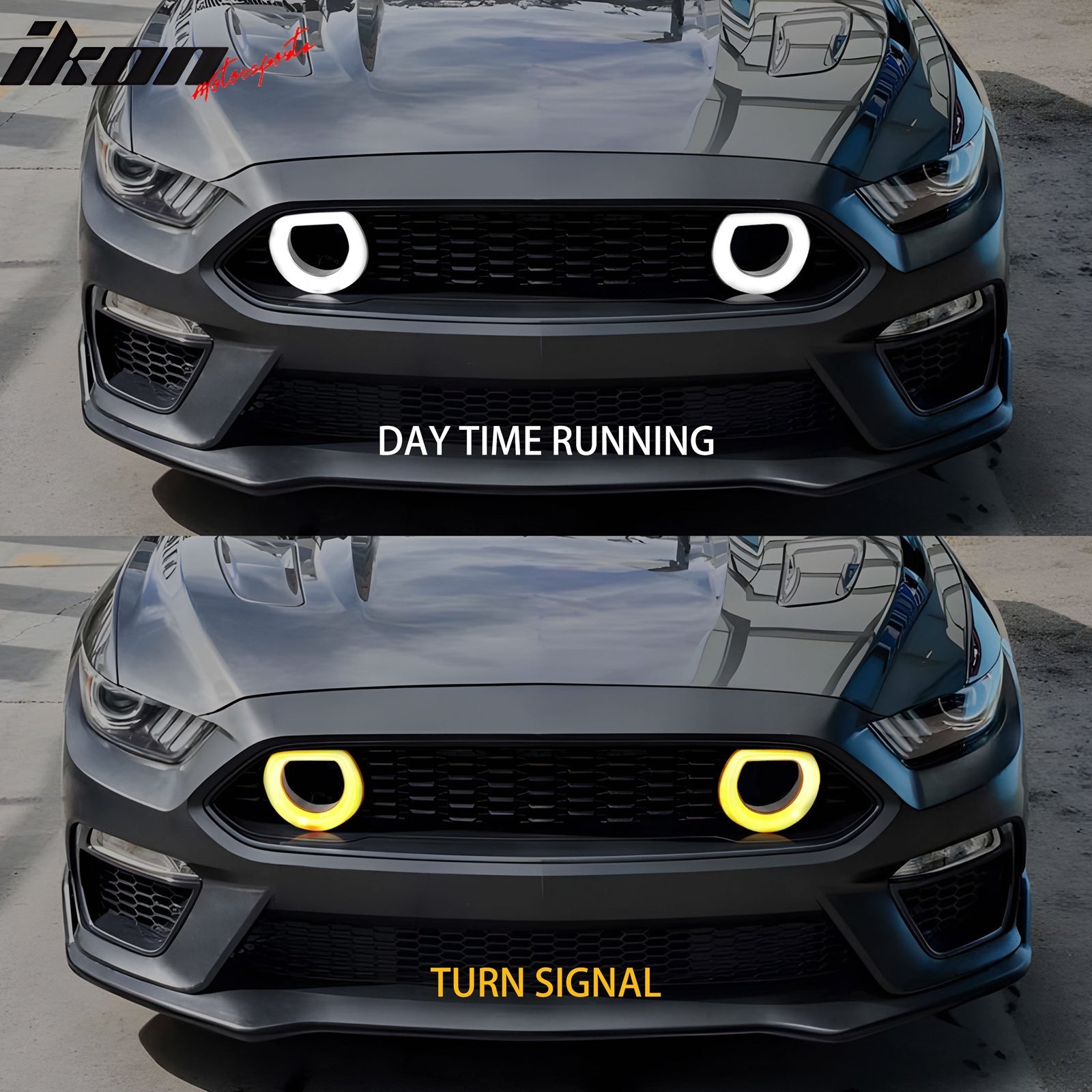 2015-2017 Ford Mustang Front Bumper Cover W/ LED Grilles Headlights