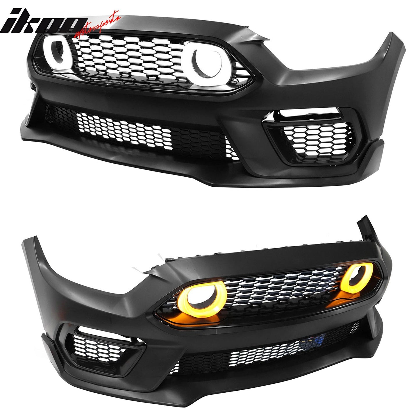 2015-2017 Ford Mustang Front Bumper Cover W/ LED Grilles Headlights