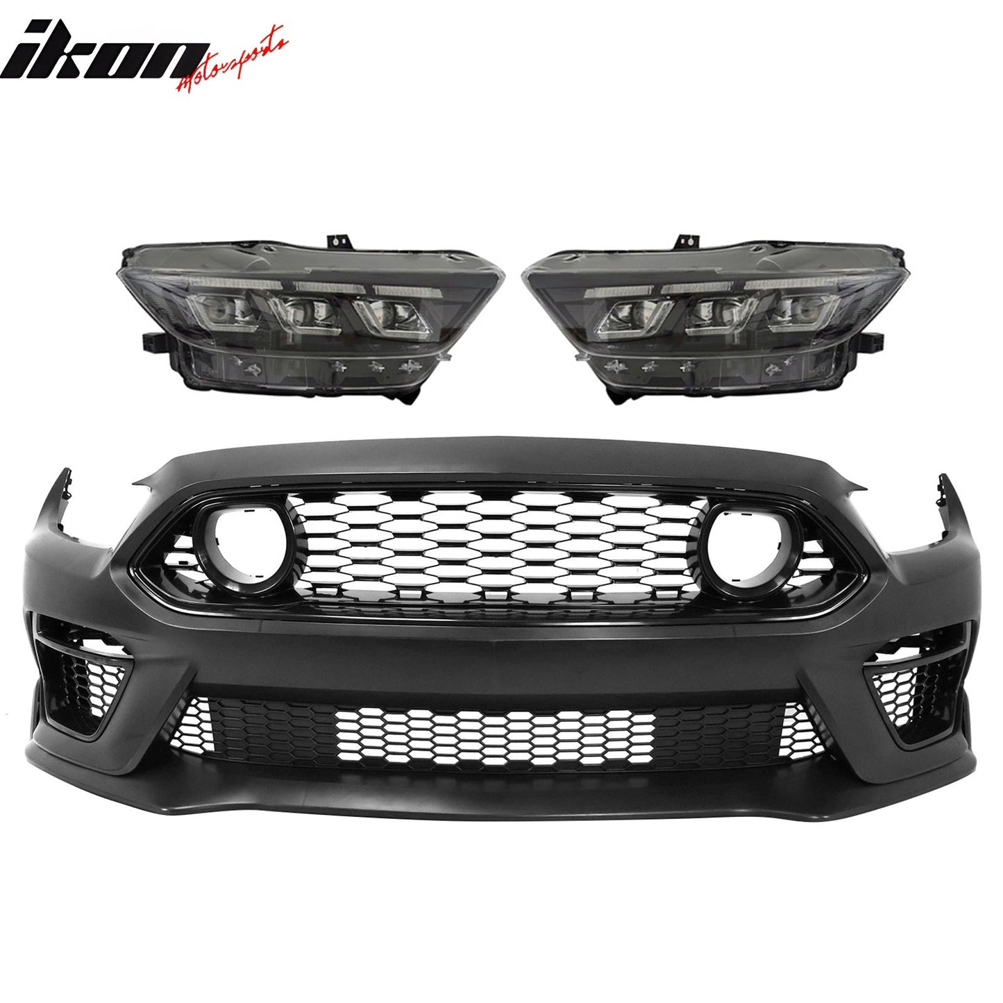 2015-2017 Ford Mustang Front Bumper Conversion W/ Headlights Grille PP