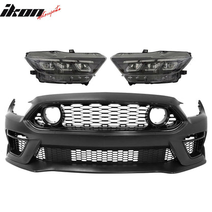 2015-2017 Ford Mustang Front Bumper Conversion W/ Headlights Grille PP