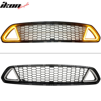 2015-2017 Ford Mustang Unpainted Front Hood Upper Grille w/ LED Lights