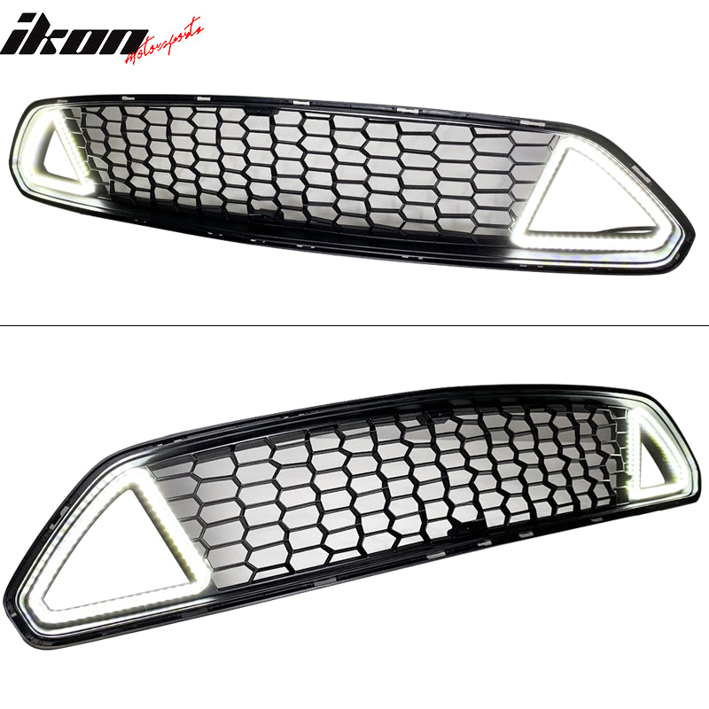 2015-2017 Ford Mustang Unpainted Front Hood Upper Grille w/ LED Lights