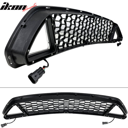 2015-2017 Ford Mustang Unpainted Front Hood Upper Grille w/ LED Lights