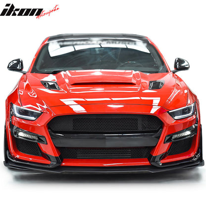 2015-2017 Ford Mustang GT500 Style Unpainted Black Front Bumper Lip PP