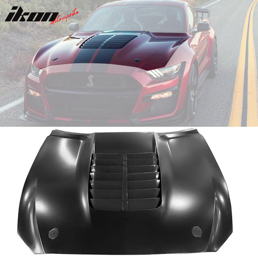 2015-2017 Ford Mustang Hood GT500 Style Black Car Hood Cover Aluminum