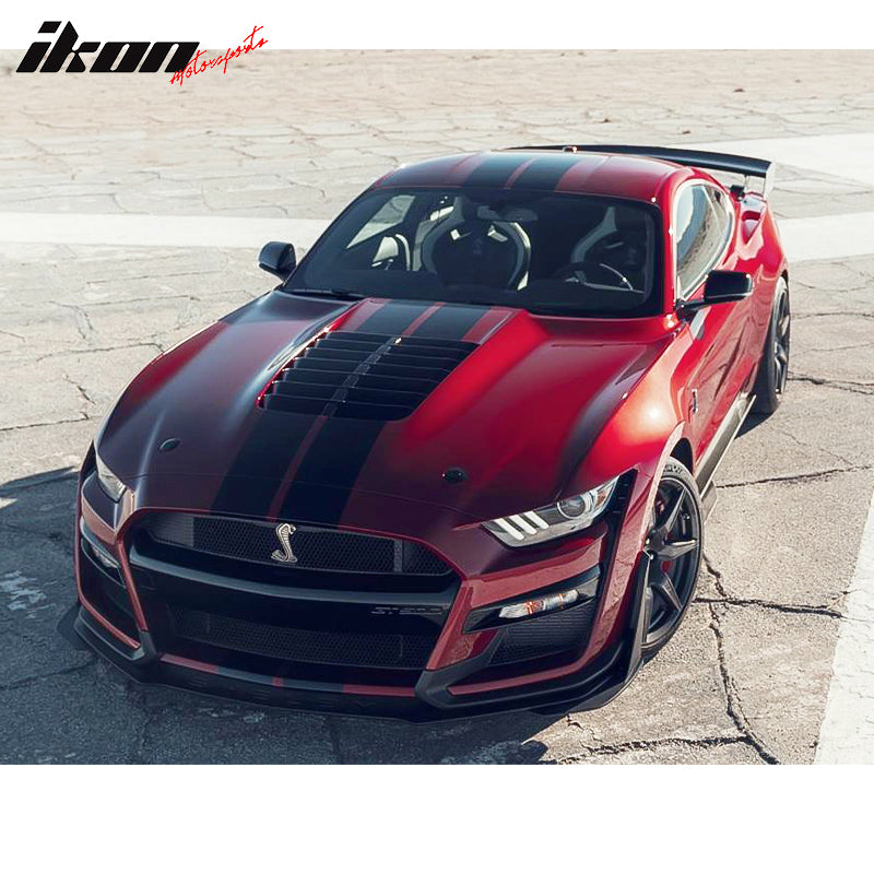 2015-2017 Ford Mustang Hood GT500 Style Black Car Hood Cover Aluminum