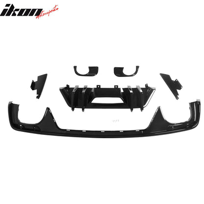 2015-2017 Ford Mustang Competition Rear Diffuser Bumper Gloss Black PP