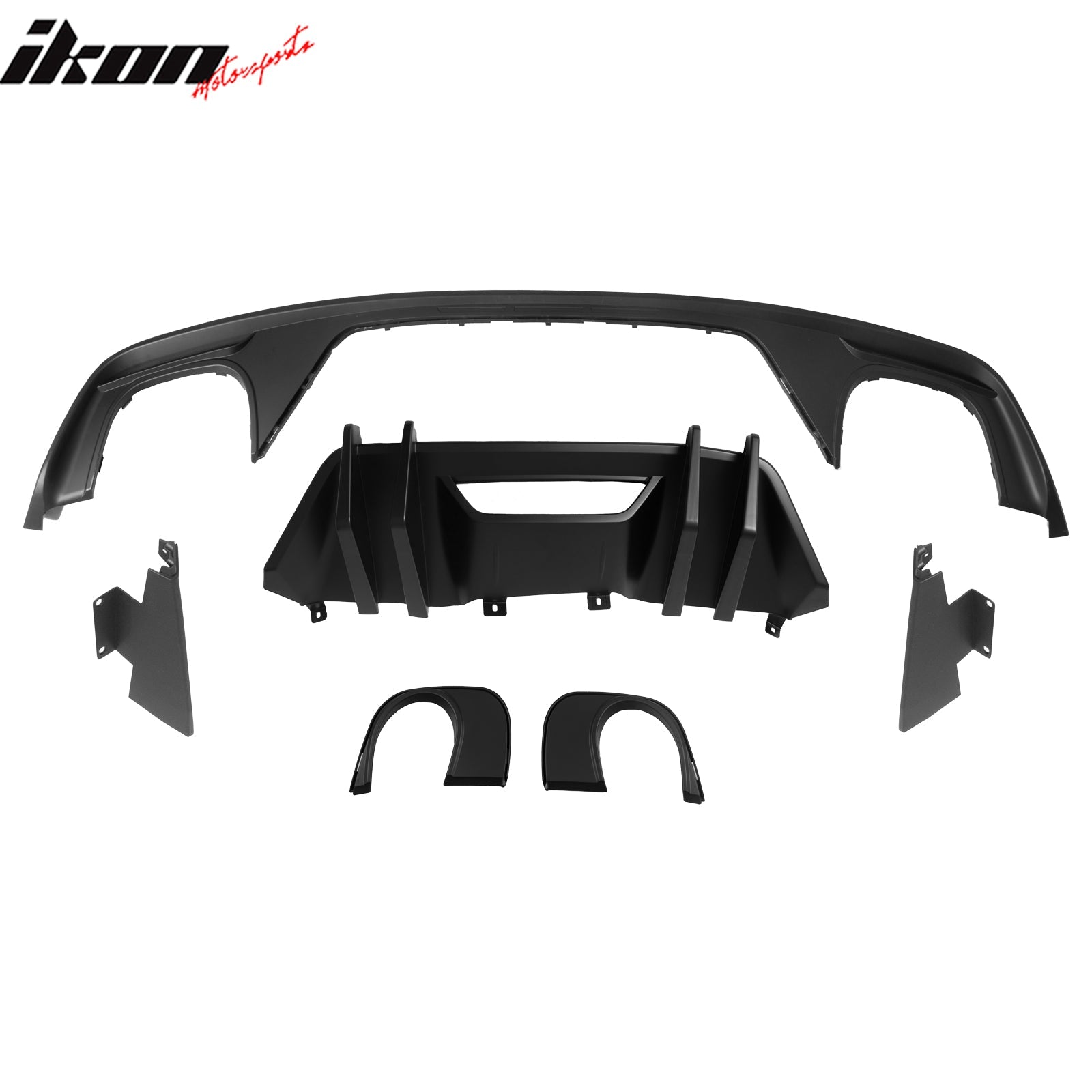 2015-2017 Ford Mustang Competition Rear Diffuser Bumper Matte Black PP