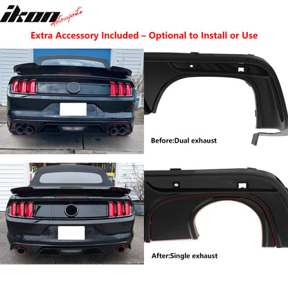 2015-2017 Ford Mustang GT500 Style Rear Diffuser Bumper Gloss Black PP