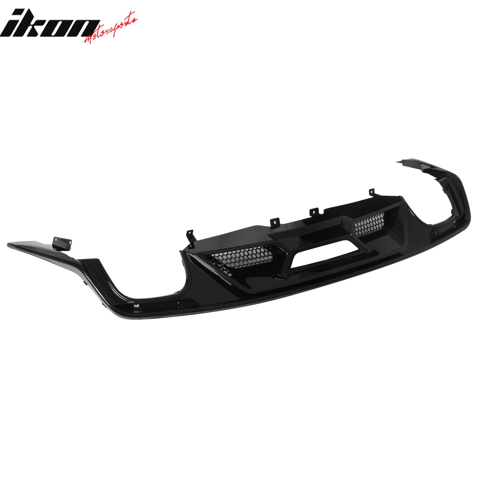 2015-2017 Ford Mustang GT500 Style Rear Diffuser Bumper Gloss Black PP