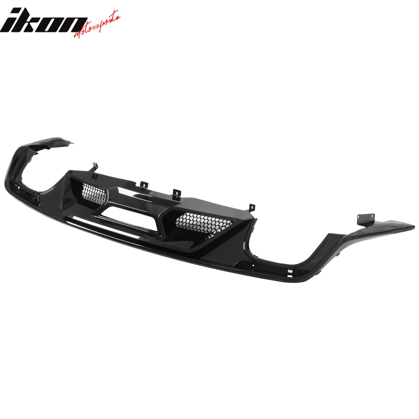 2015-2017 Ford Mustang GT500 Style Rear Diffuser Bumper Gloss Black PP