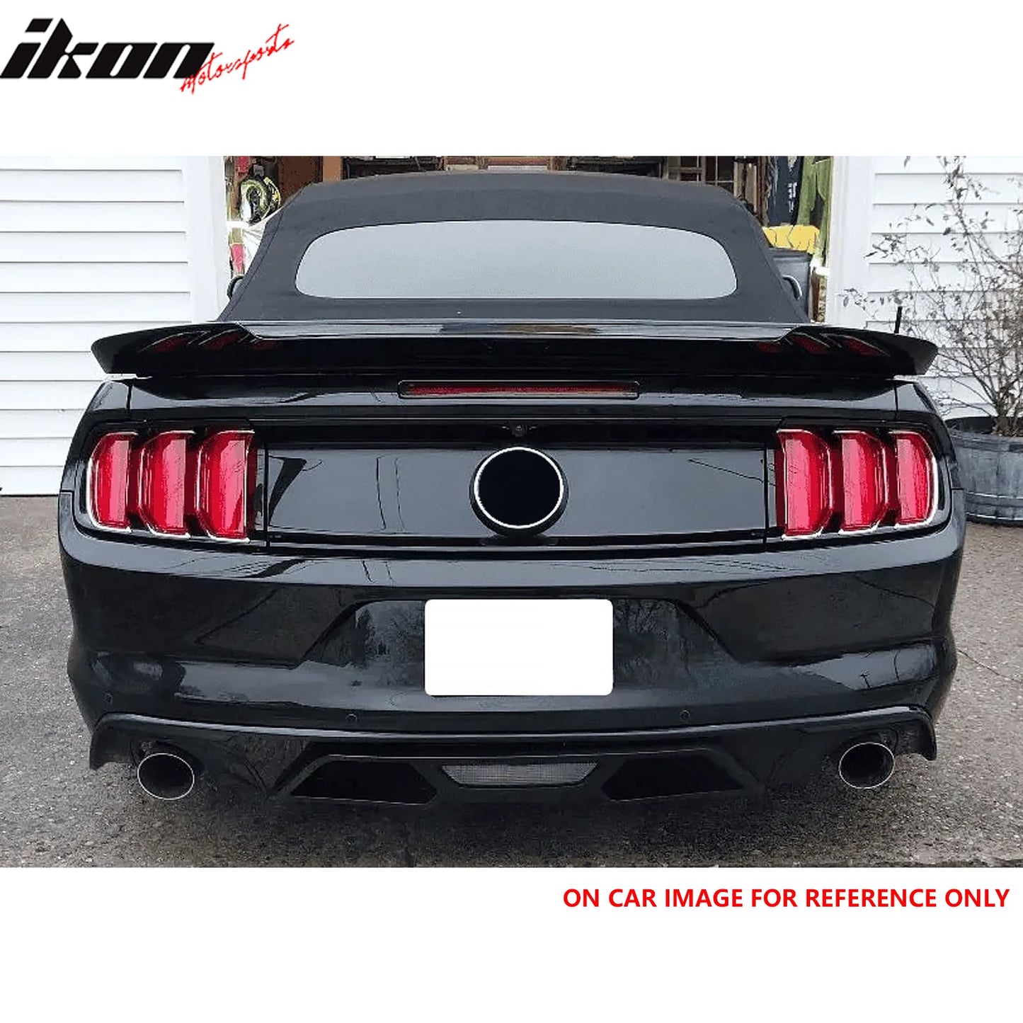 2015-2017 Ford Mustang GT500 Style Rear Diffuser Bumper Matte Black PP