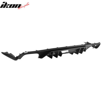 2015-2017 Ford Mustang Rock Style Rear Bumper Diffuser Gloss Black PP