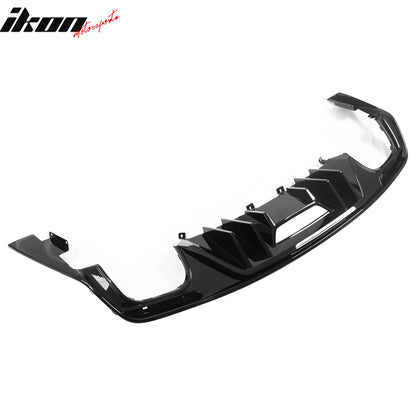 2015-2017 Ford Mustang Rock Style Rear Bumper Diffuser Gloss Black PP