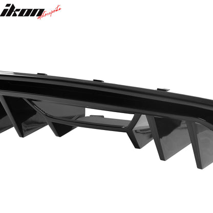 2015-2017 Ford Mustang Rock Style Rear Bumper Diffuser Gloss Black PP