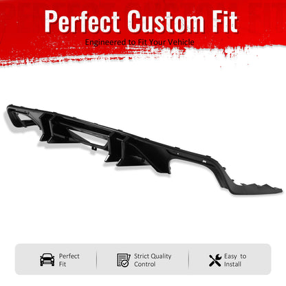 2015-2017 Ford Mustang Speed Style Rear Diffuser Bumper Gloss Black PP