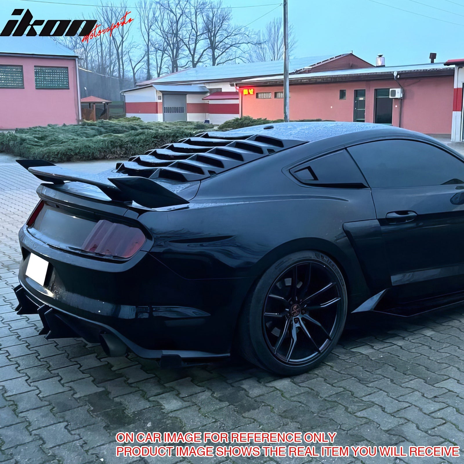 2015-2017 Ford Mustang Speed Style Rear Diffuser Bumper Gloss Black PP