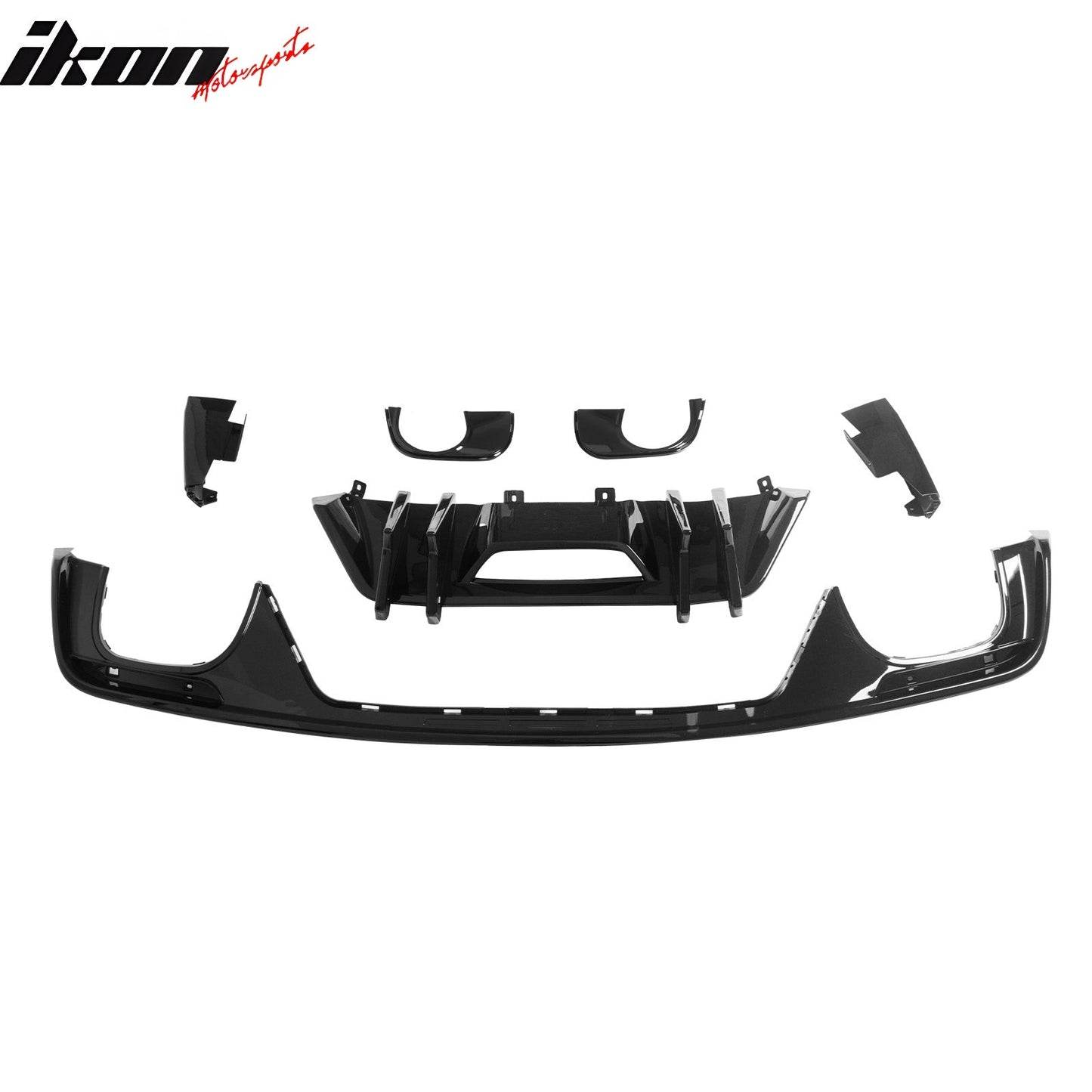 2015-2017 Ford Mustang Speed Style Rear Diffuser Bumper Gloss Black PP
