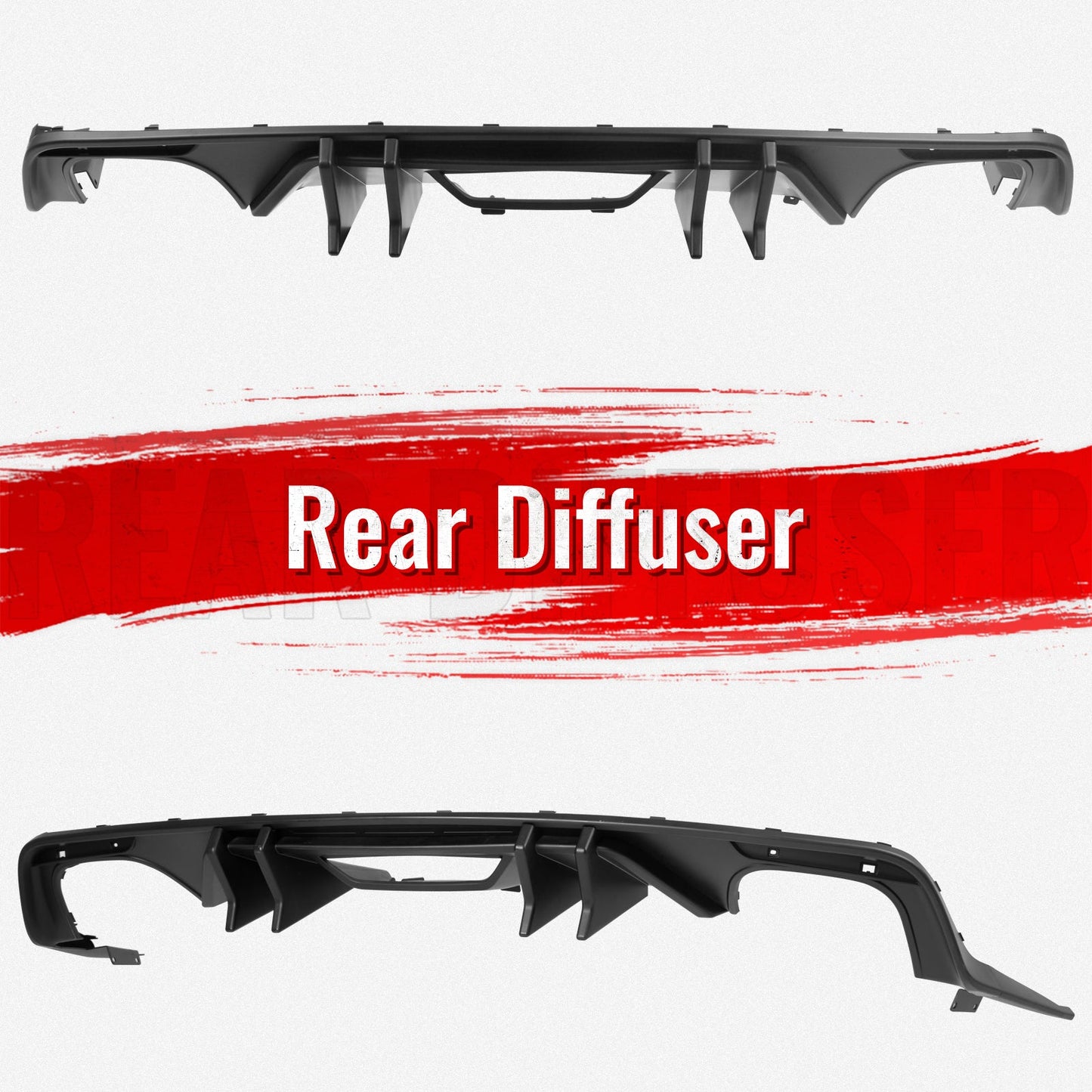 2015-2017 Ford Mustang Speed Style Rear Diffuser Bumper Matte Black PP