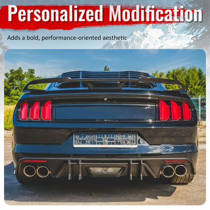 2015-2017 Ford Mustang Speed Style Rear Diffuser Bumper Matte Black PP