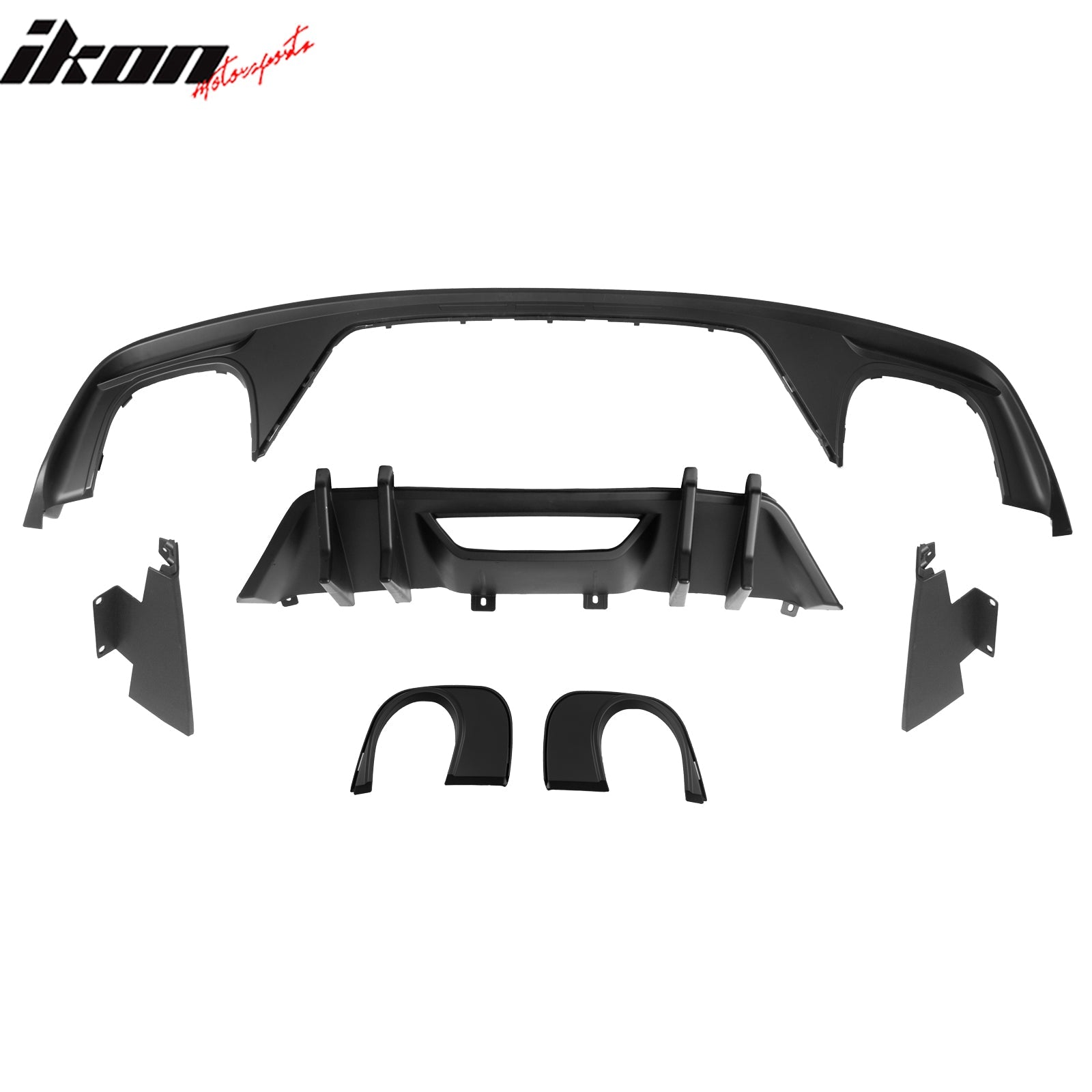 2015-2017 Ford Mustang Speed Style Rear Diffuser Bumper Matte Black PP