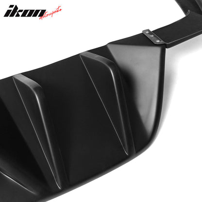 2015-2017 Ford Mustang Rear Diffuser Bumper Lip HN Style Matte Black PP