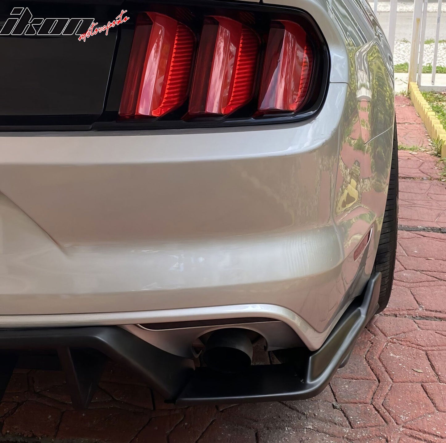 2015-2017 Ford Mustang Rear Diffuser Bumper Lip HN Style Matte Black PP