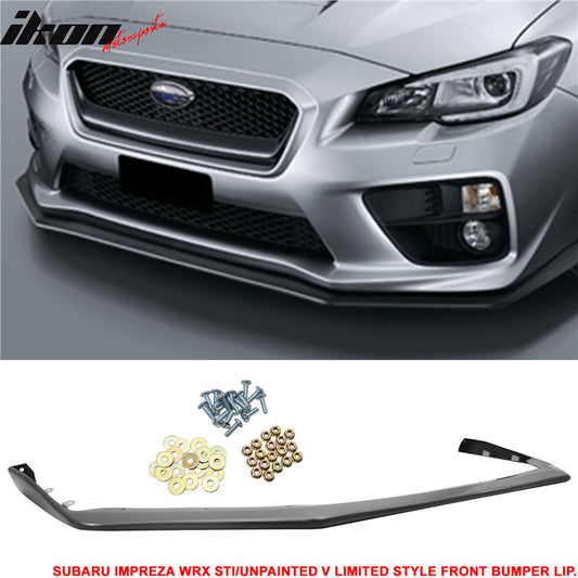 2015-2021 Subaru WRX STI V-Limited Style Unpainted Front Bumper Lip PP