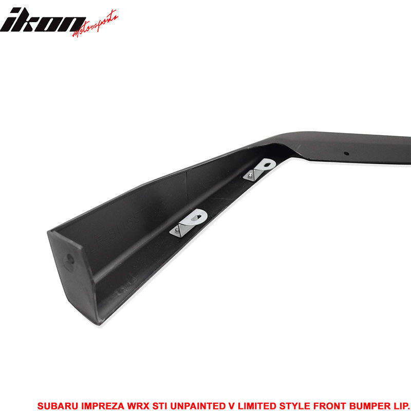 2015-2021 Subaru WRX STI V-Limited Style Unpainted Front Bumper Lip PP