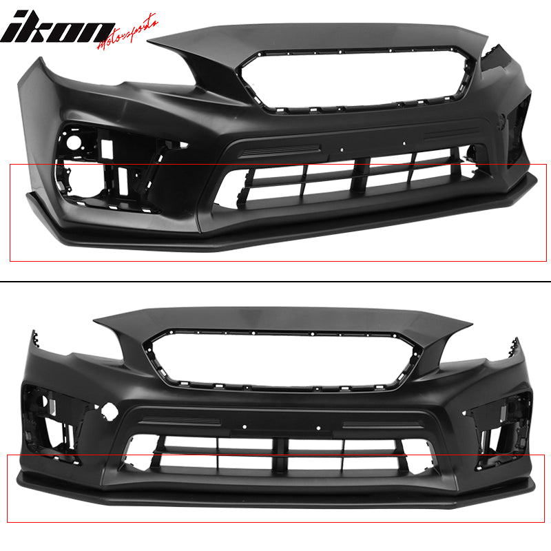 2015-2021 Subaru WRX STI V-Limited Style Unpainted Front Bumper Lip PP