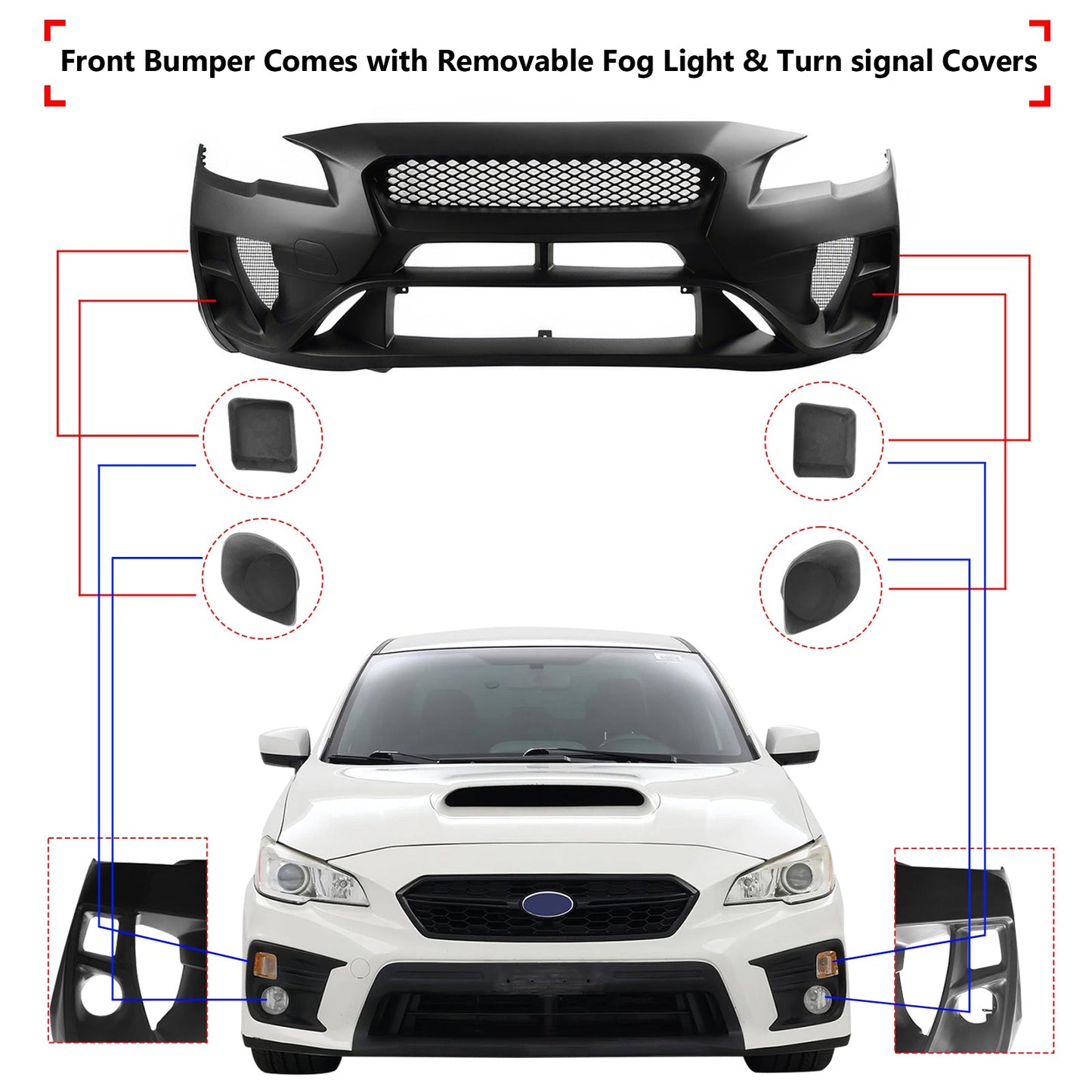 2015-2021 Subaru WRX STI Front + Rear Bumper Cover Varis Conversion