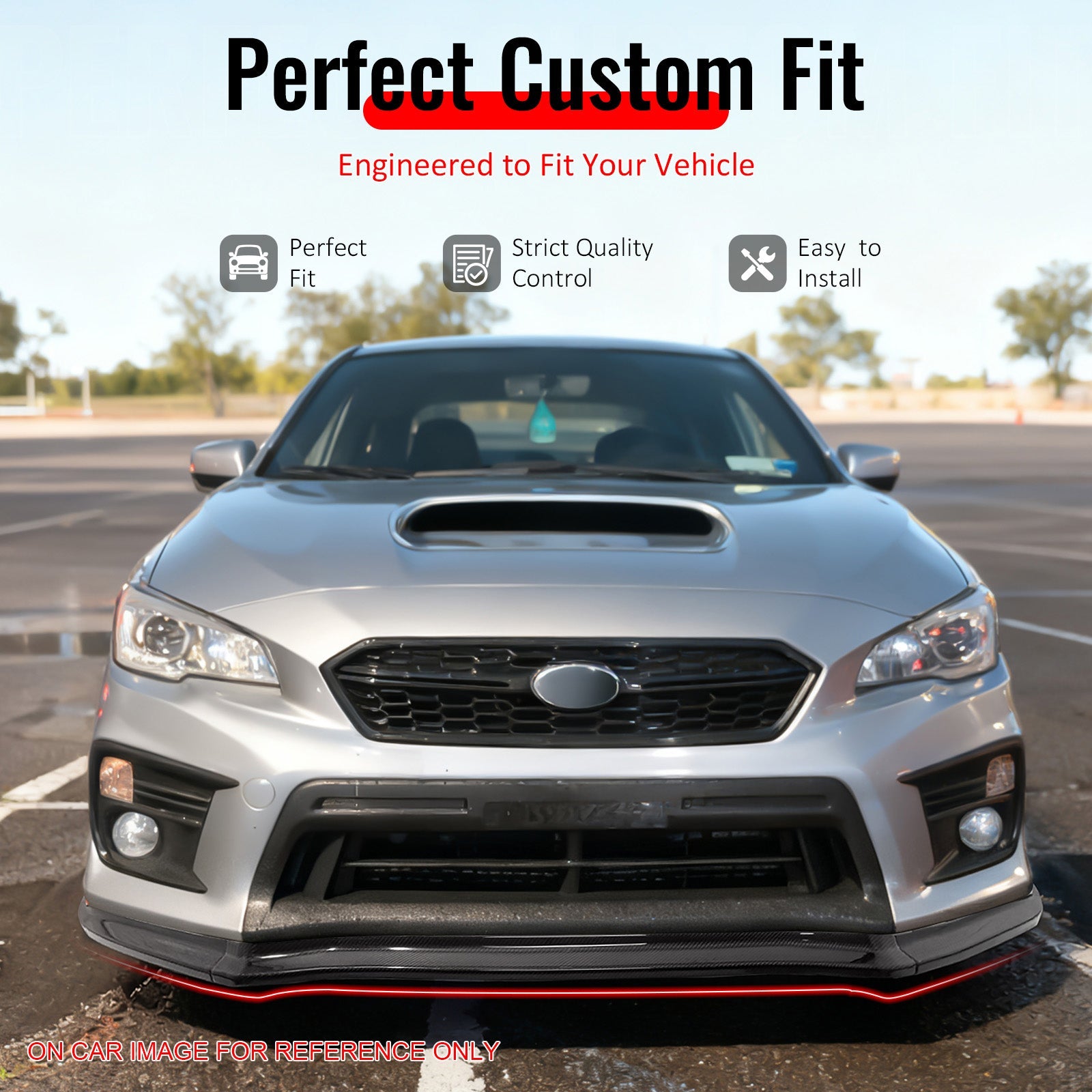 15-21 Subaru WRX STI CS Style Front Bumper Lip Carbon Fiber Print 3PC