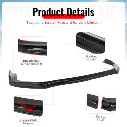2015-2021 Subaru WRX/WRX STI CS Style Front Bumper Lip Gloss Black 3PC