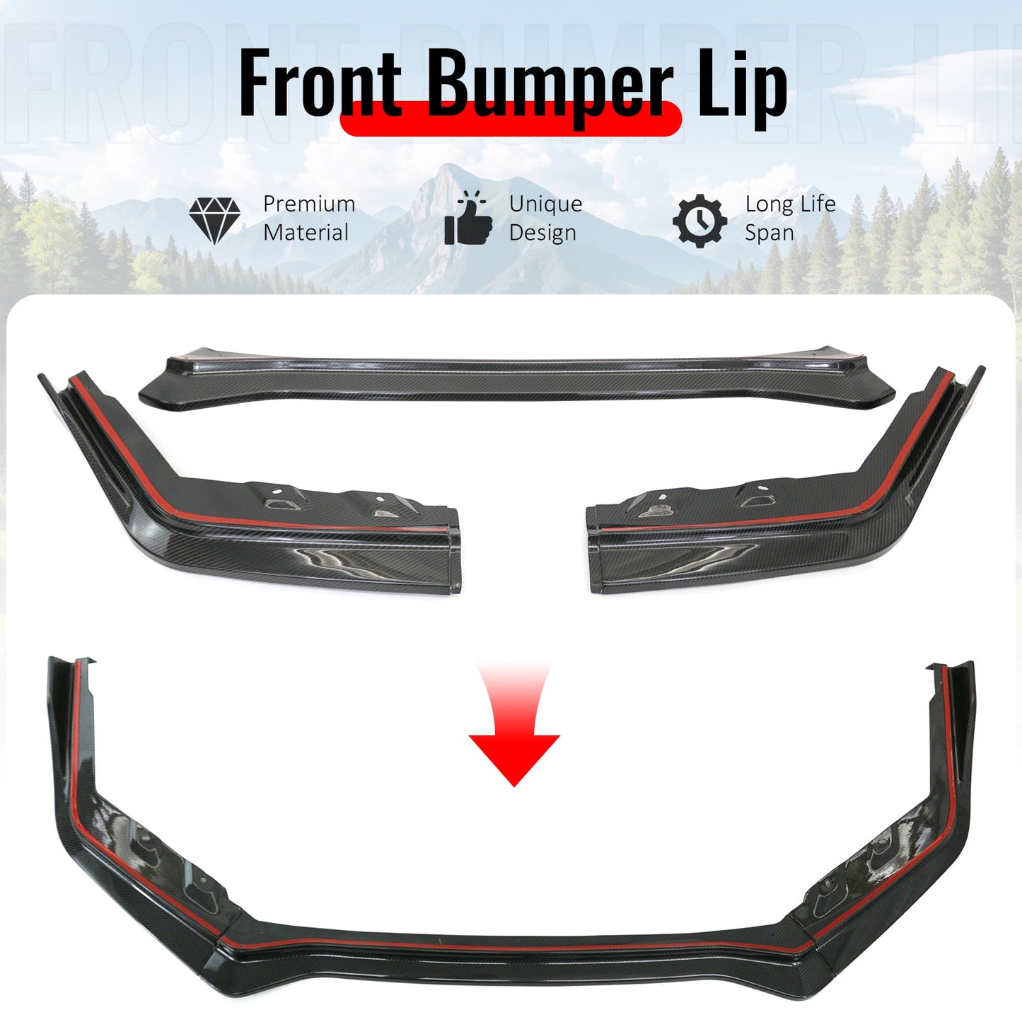 2015-2021 Subaru WRX/WRX STI Carbon Fiber IKON Style Front Bumper Lip