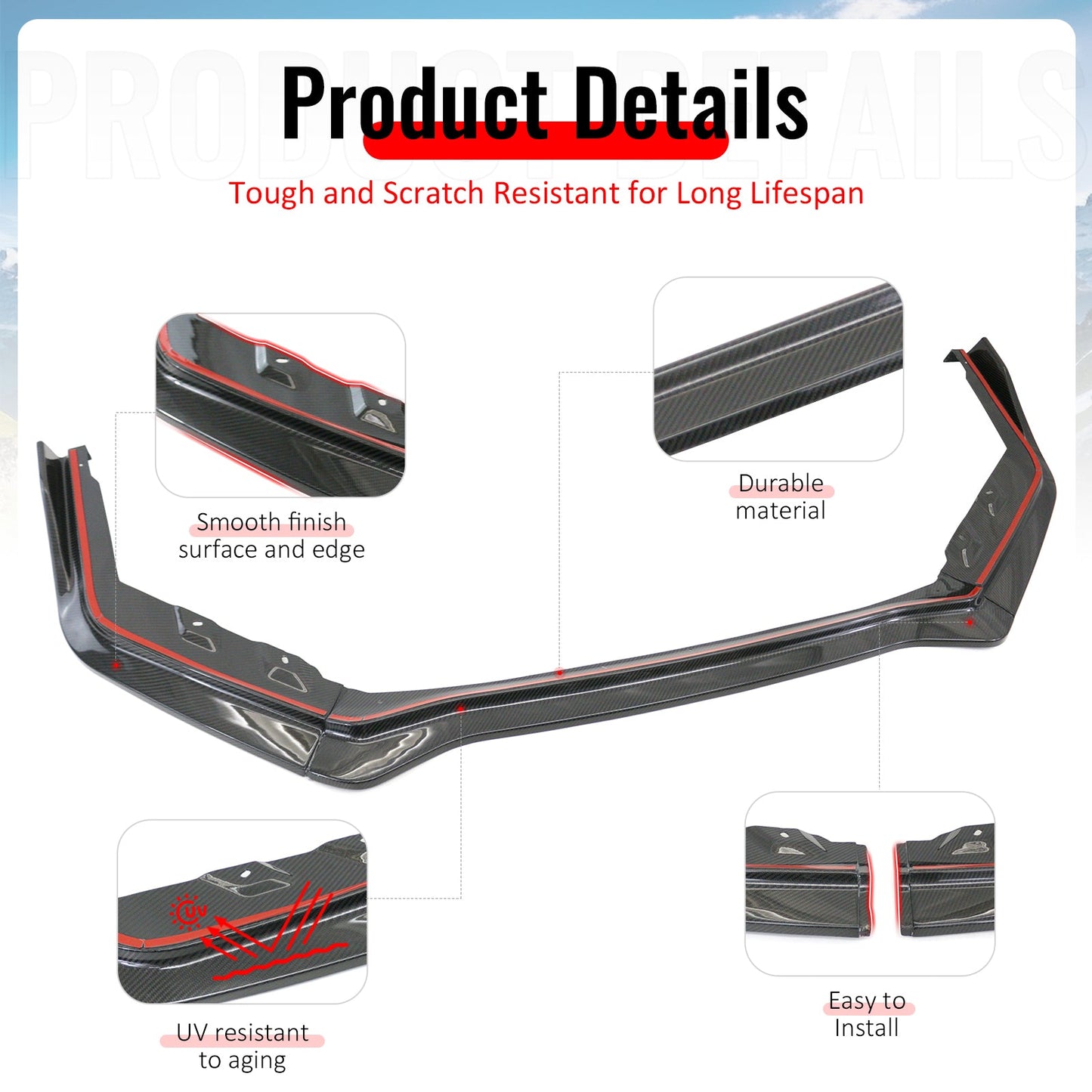 2015-2021 Subaru WRX/WRX STI Carbon Fiber IKON Style Front Bumper Lip