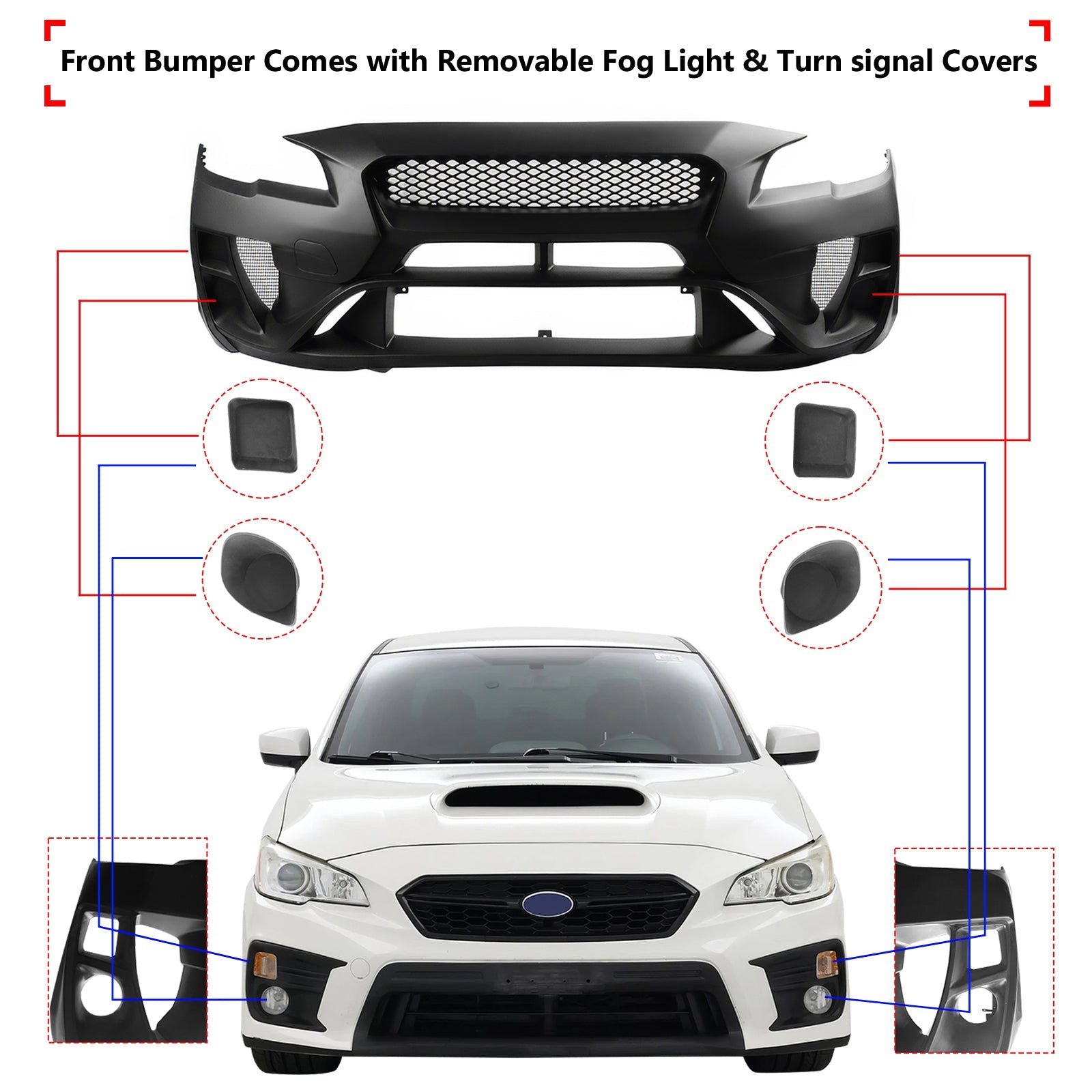 2015-2021 Subaru WRX STI Front Bumper Cover Varis Style Conversion
