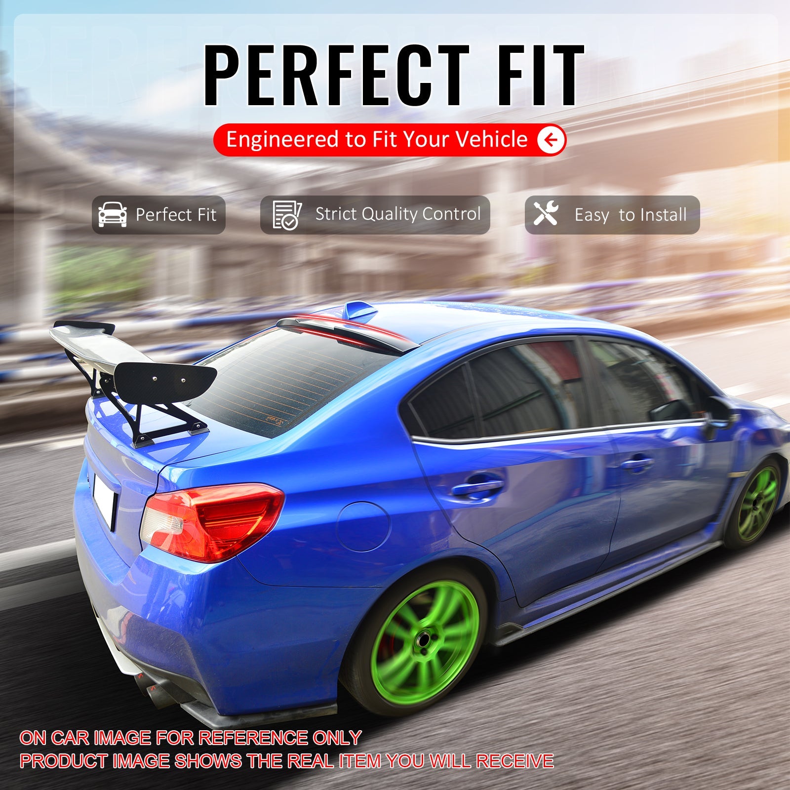 2015-2021 Subaru WRX STI Style Painted Pearl White Roof Spoiler ABS