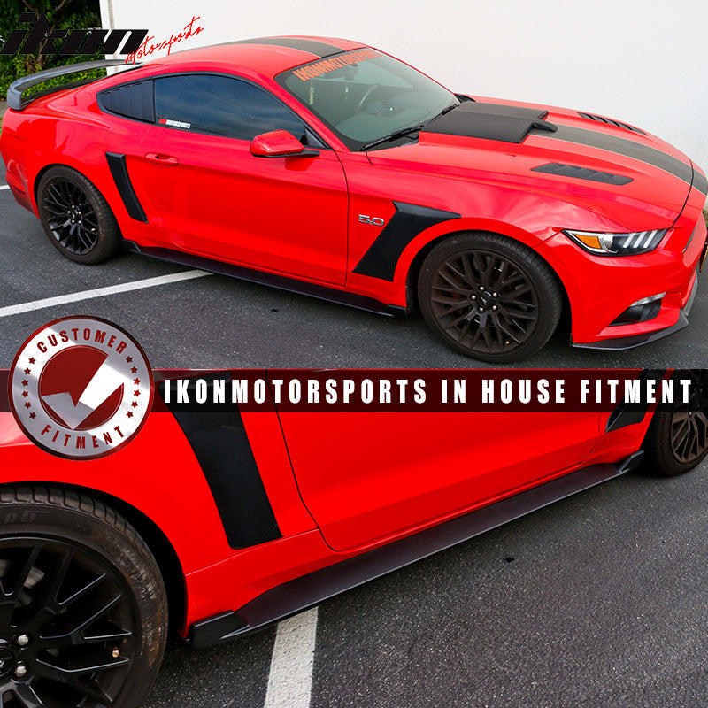 2015-2023 Ford Mustang 2 Fin Style Side Skirt Rocker Panel Extension