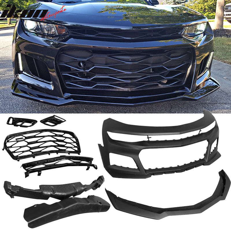 2016-2018 Chevy Camaro ZL1 Unpainted Front Bumper Kit W/ Canards PP