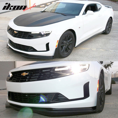 2016-2018 Chevy Camaro SS IKON V5 Style Unpainted Front Bumper Lip 3PC