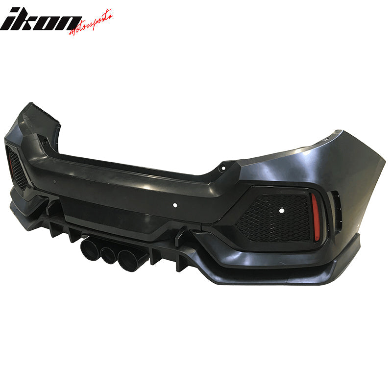 2016-2021 Honda Civic Sedan Type-R Black Rear Bumper Fender Flares PP