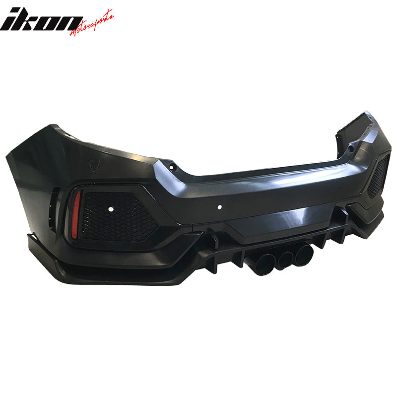 2016-2021 Honda Civic Sedan Type-R Black Rear Bumper Fender Flares PP