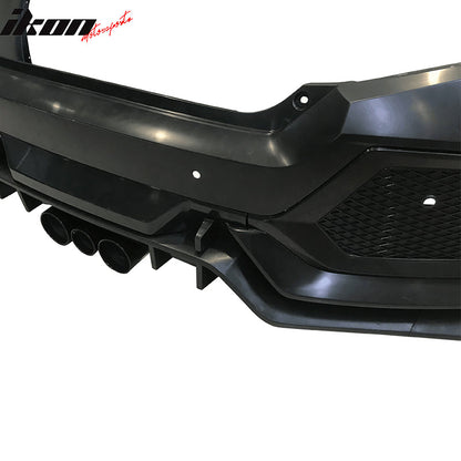 2016-2021 Honda Civic Sedan Type-R Black Rear Bumper Fender Flares PP