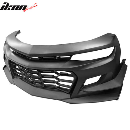 2016-2024 Chevy Camaro Front Bumper Cover Conversion 1LE Style Unpainted Black PP