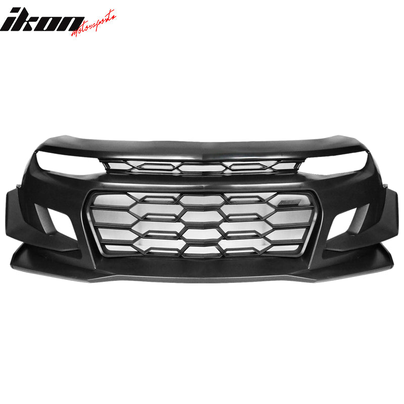 2016-2024 Chevy Camaro Front Bumper Cover Conversion 1LE Style Unpainted Black PP