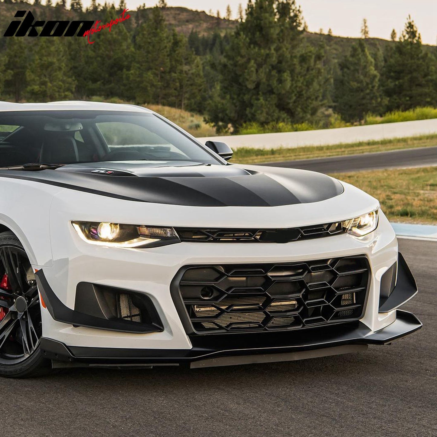 2016-2024 Chevrolet Camaro 1LE Style 2PCS Front Bumper Side Canards PP