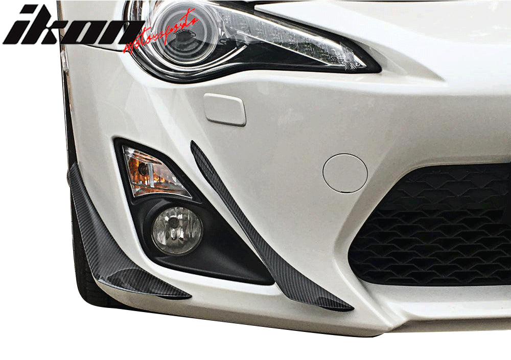2017-2020 Subaru BRZ Toyota 86 GT86 Front Bumper Canards Carbon Fiber