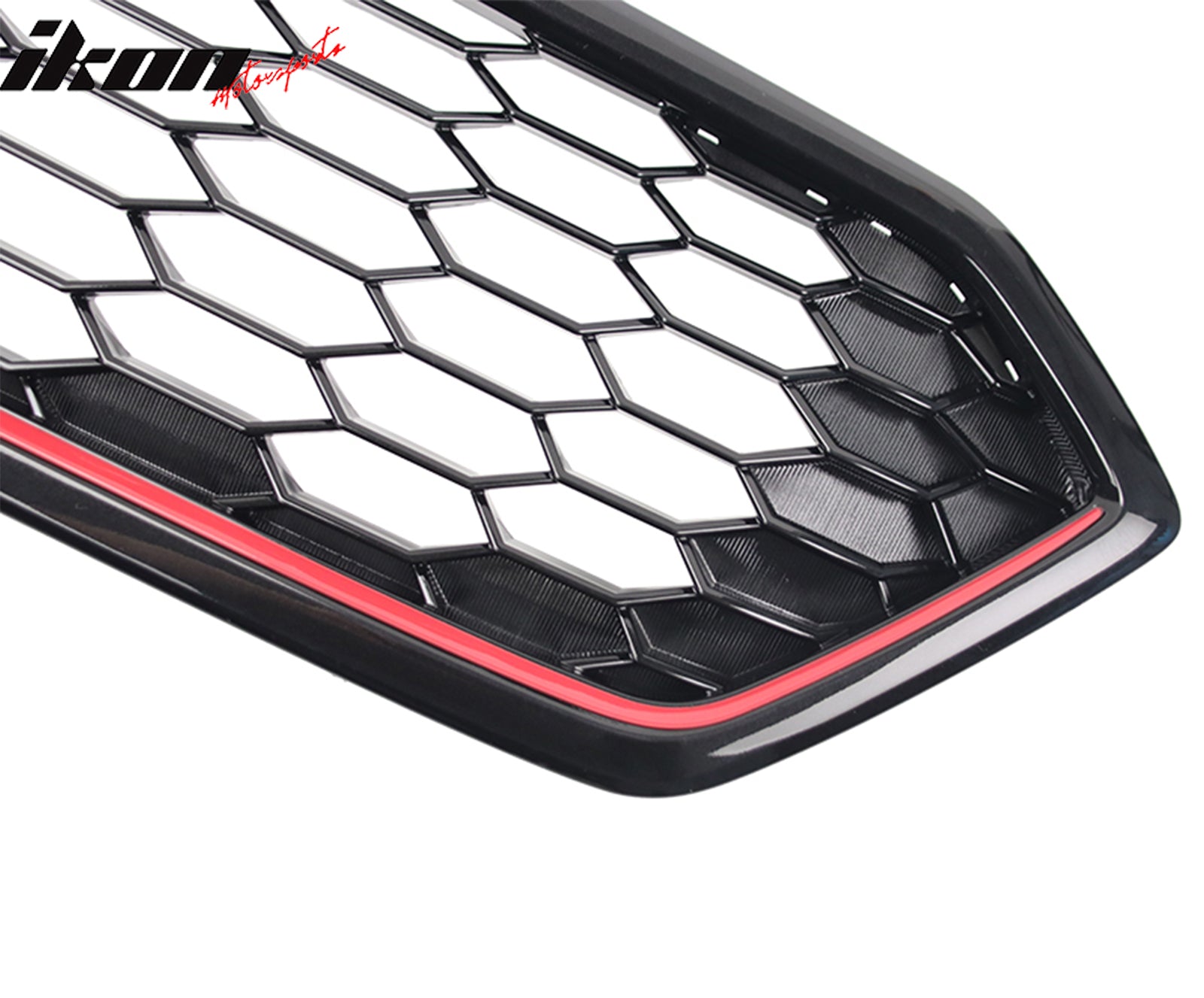 2018-2021 Subaru WRX Gloss Black W/ Red JDM Front Bumper Grille ABS